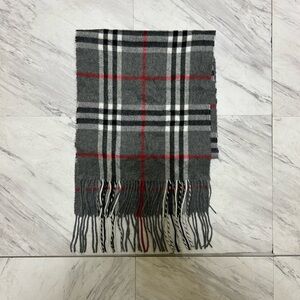 Vintage Givenchy acrylic Scarf / Muffler Grey Novacheck Classic